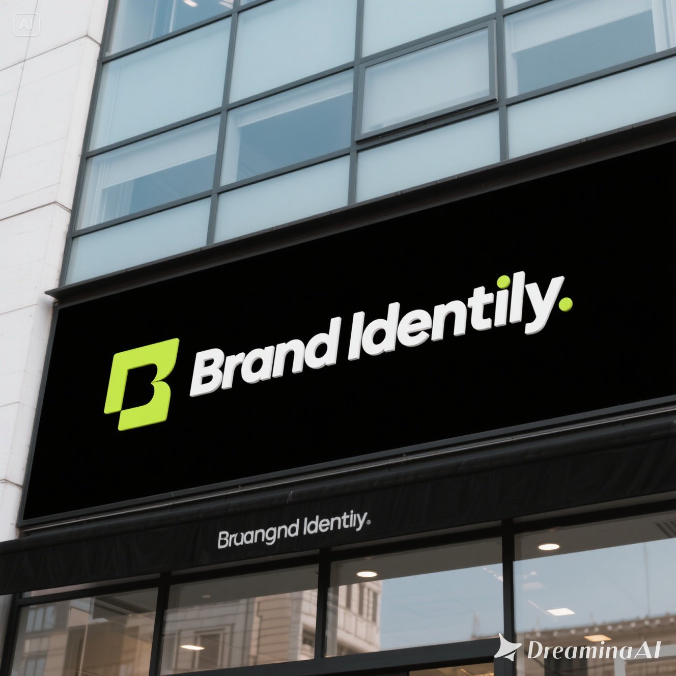Ilustrasi brand identity dengan logo, warna, tipografi, dan strategi pemasaran.