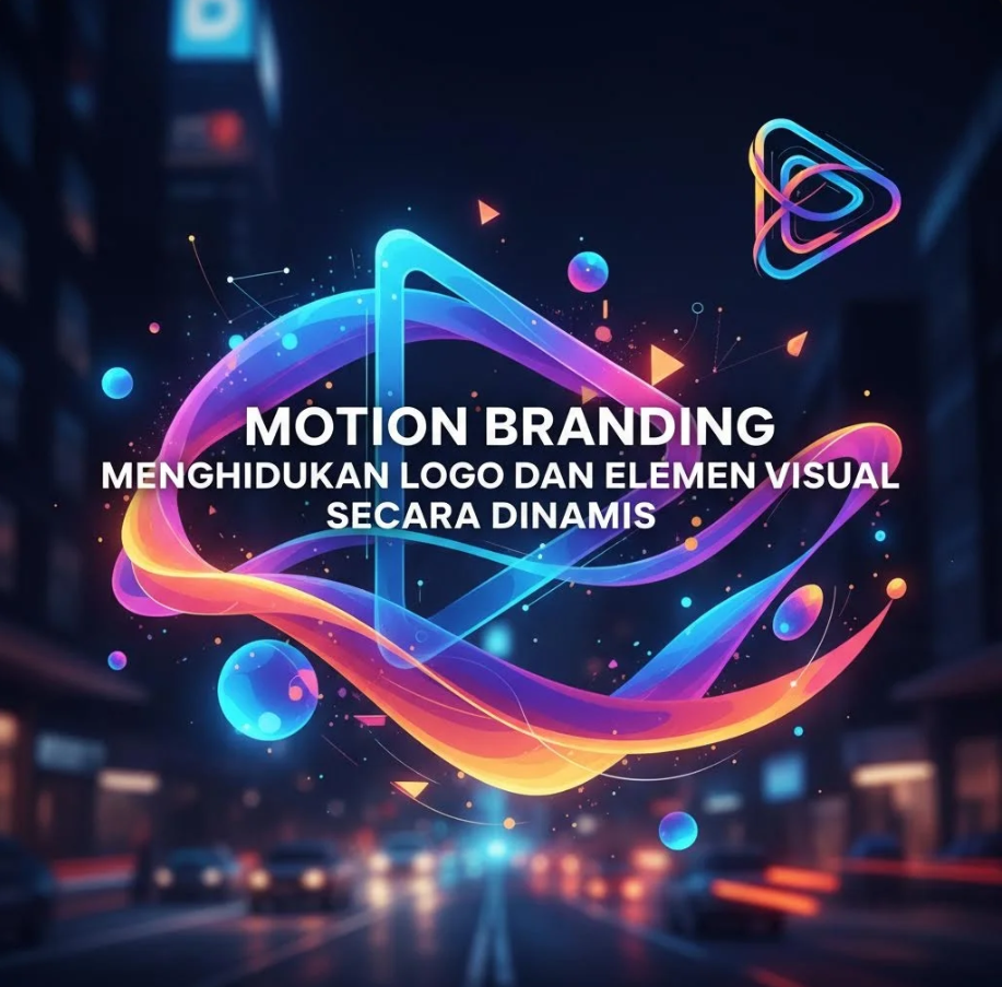Logo yang bergerak dinamis dengan elemen animasi modern