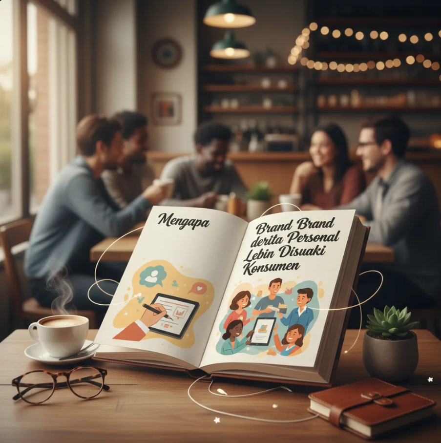Ilustrasi brand dengan elemen storytelling personal yang membangun kedekatan dengan konsumen