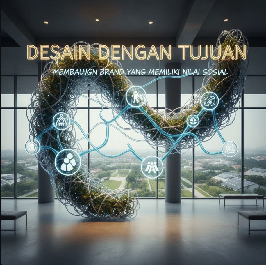 Ilustrasi brand identity dengan nilai sosial melalui desain modern dan inklusif